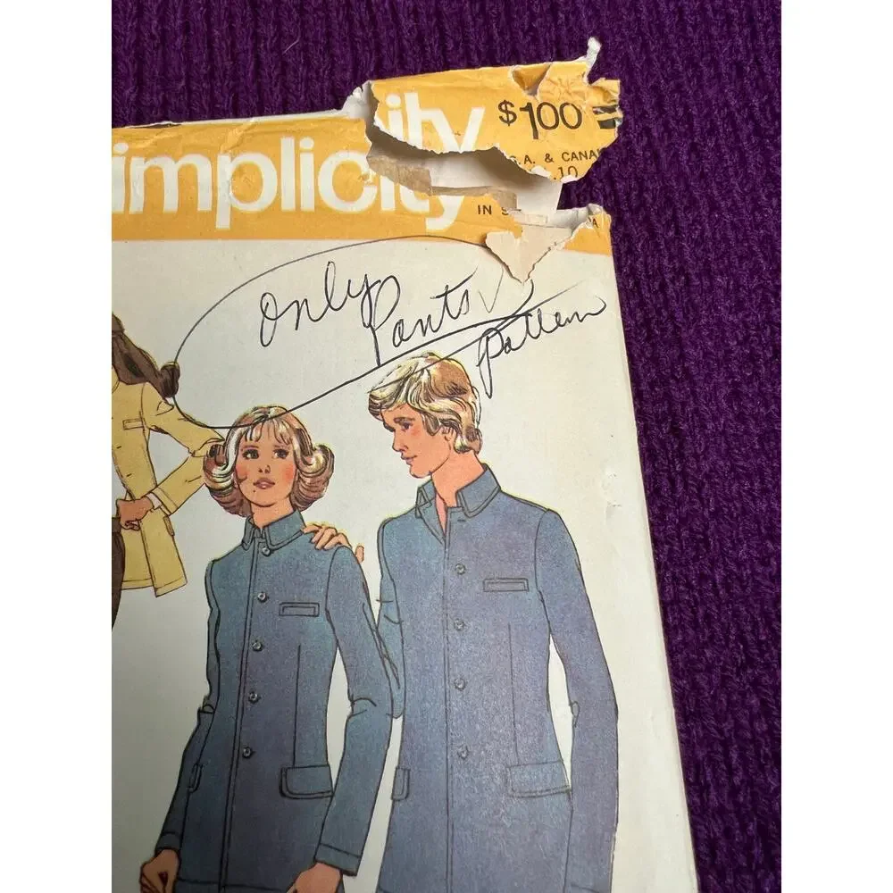 Simplicity 5285 Mens wide leg  pants size 40 waist 34in